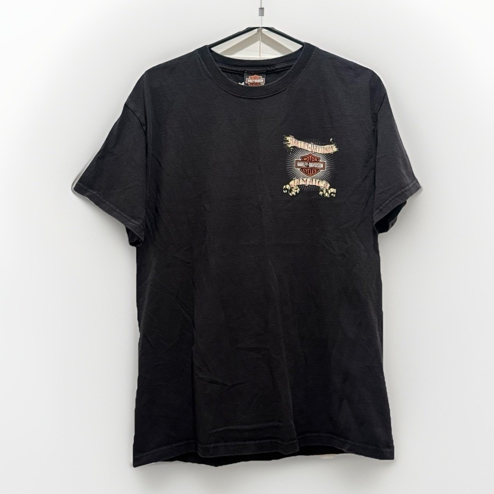 Vintage Harley-Davidson Jamaica Island Palm Beach Motorcycle Biker Tee Size L - Picture 2 of 6
